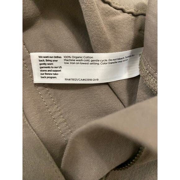 Eileen Fisher Garment-Dyed Utility Organic Cotton Tapered Pant Small Taupe Gray - Picture 9 of 13